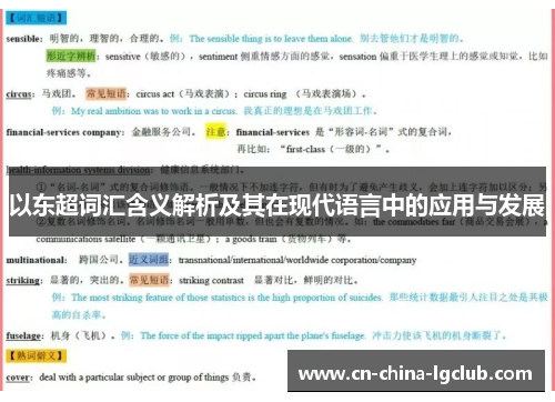 以东超词汇含义解析及其在现代语言中的应用与发展 以东超词汇含义解析及其在现代语言中的应用与发展