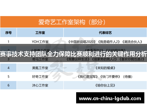 赛事技术支持团队全力保障比赛顺利进行的关键作用分析